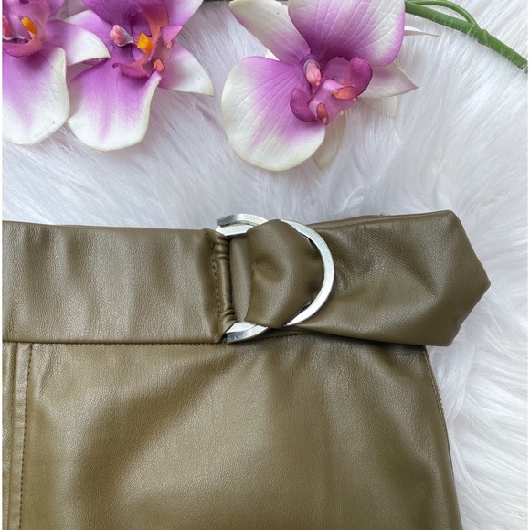 NWT Zara Green Faux Leather Mini Skirt - Picture 4 of 8